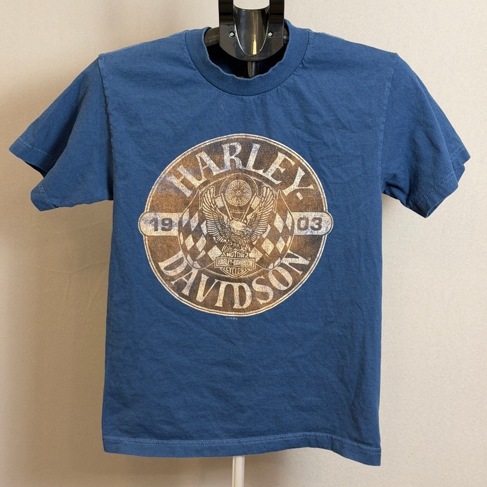Harley-Davidson Shirt Mens Small Blue 1903 Eagle Bar Shield Motorcycle Tee